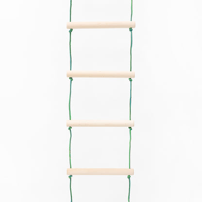 Grüne Strickleiter als Zubehör für die BeLissi Kaya Kletterwand zur Förderung der Motorik