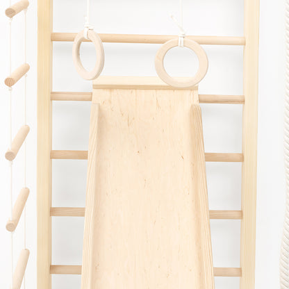 BeLissi Lumi Kletterwand mit Rutsche und Turnringen – ideal für abwechslungsreiches Spielen