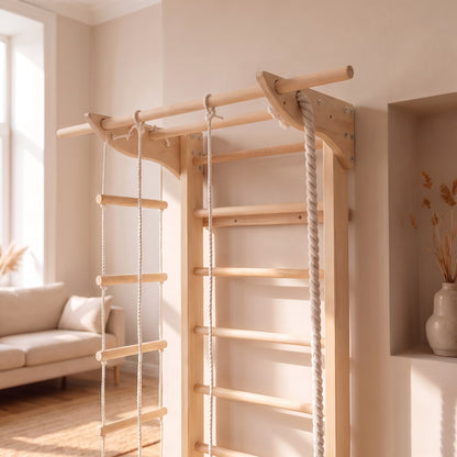 Strickleiter an der BeLissi Lumi Kletterwand – Spaß und Koordinationstraining